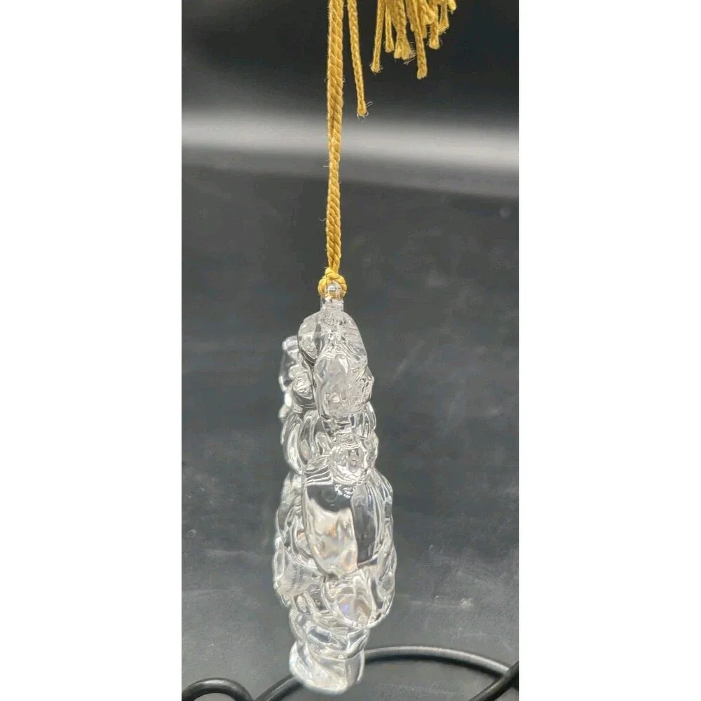 Christmas Ornament Gorham Santa Claus W Dove Full Lead Crystal In Box Germany